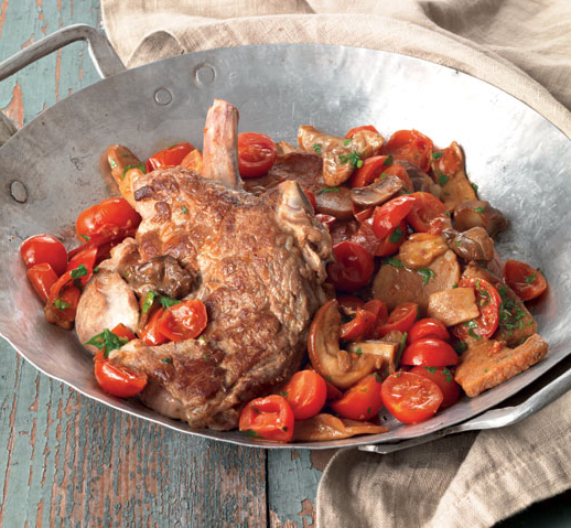 Kalfskotelet met tomatensaus